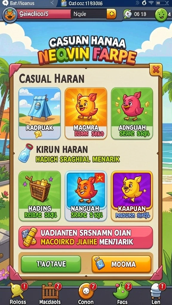 Beragam pilihan tema permainan slot.