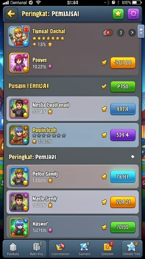 Screenshot menunjukkan tampilan antarmuka game yang menarik.