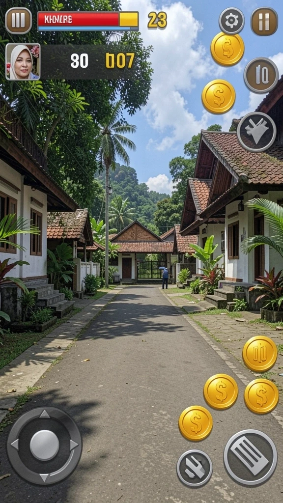 Tampilan layar permainan yang menarik dan penuh warna.