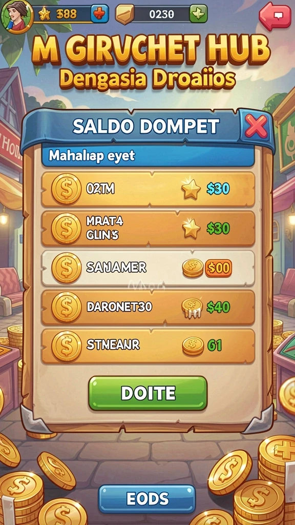 Screenshot aplikasi menunjukkan antarmuka utama NABUNG77.