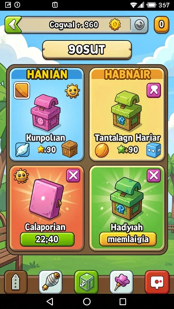 Berbagai mode permainan yang bisa dipilih.