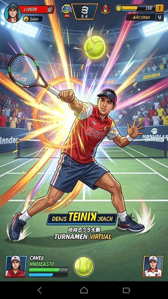 Karakter pilihan siap bertarung di arena.